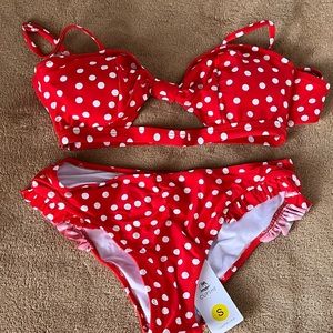 NWT cupshe polka dot 2-piece swimsuit